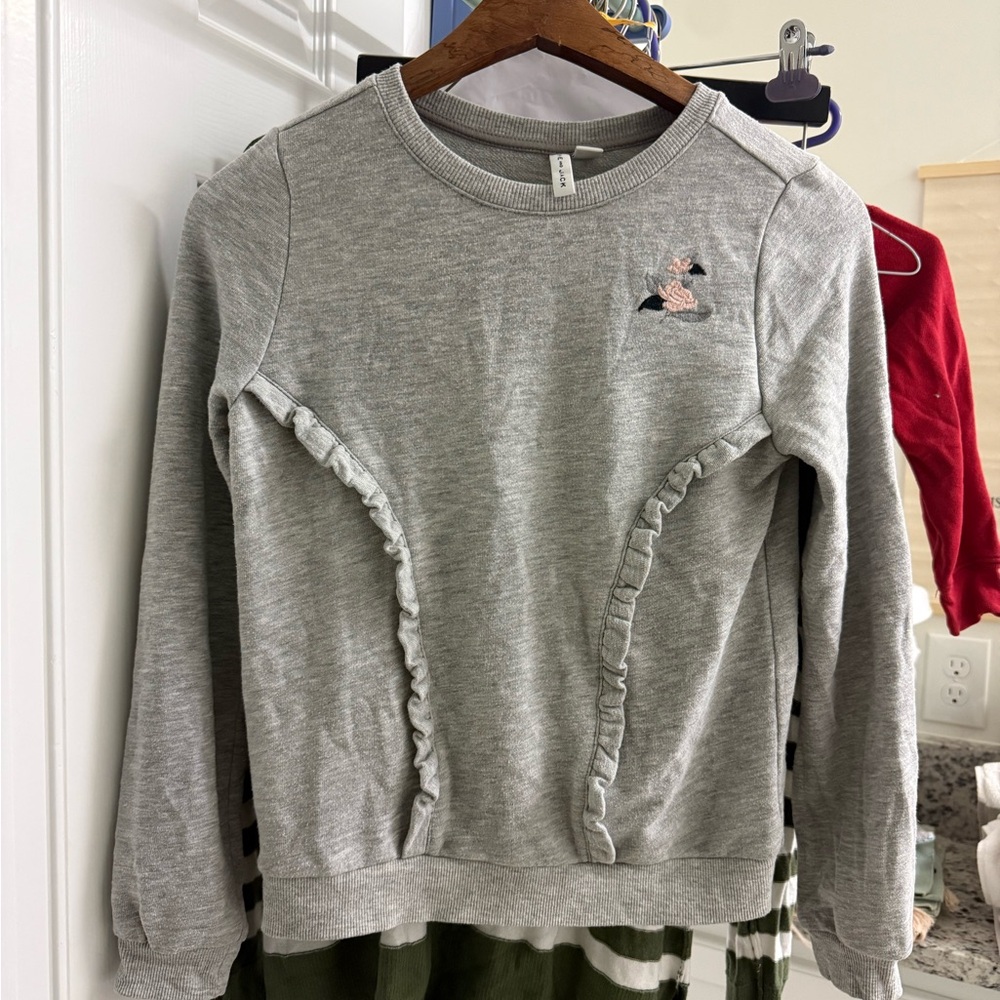 Janie and Jack Gray Ruffle Sweater